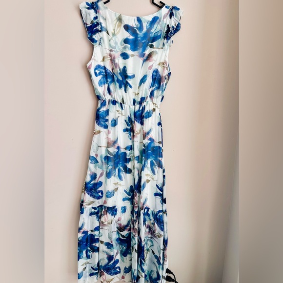 Le Ragazze Made in Italy Silk Blended Floral Maxi Dress Size M EUC - Picture 4 of 5